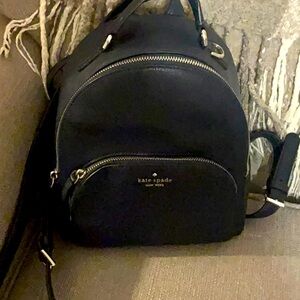 Kate Spade mini Backpack purse. Navy, silver.